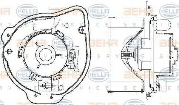 Вентилятор салона BEHR HELLA SERVICE 8EW 351 041-211