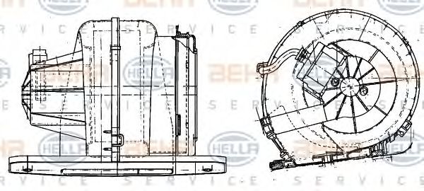 Вентилятор салона BEHR HELLA SERVICE 8EW 351 041-231