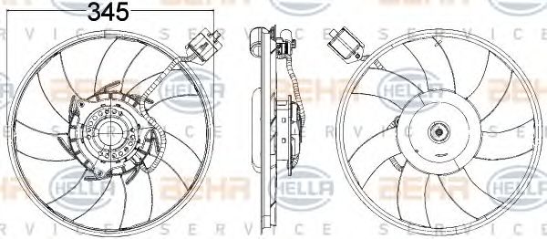 Вентилятор, охлаждение двигателя BEHR HELLA SERVICE 8EW 351 104-481