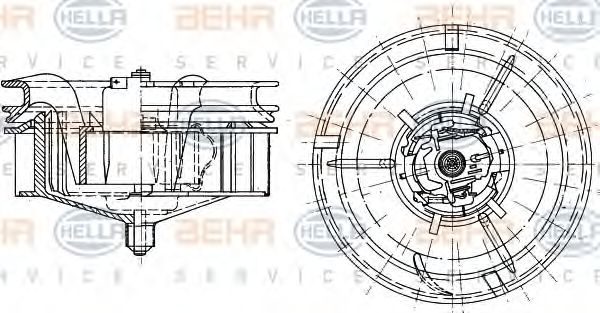 Вентилятор салона BEHR HELLA SERVICE 8EW 351 104-721