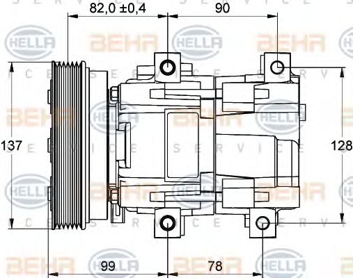 Компрессор, кондиционер BEHR HELLA SERVICE 8FK 351 113-281