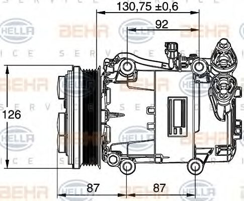 Компрессор, кондиционер BEHR HELLA SERVICE 8FK 351 113-451