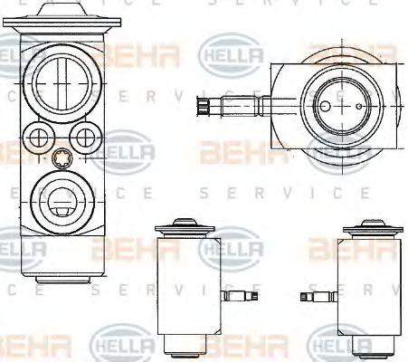 Расширительный клапан, кондиционер BEHR HELLA SERVICE 8UW 351 234-411