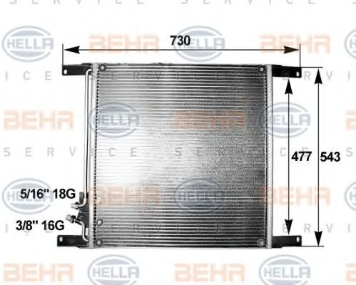 Конденсатор, кондиционер BEHR HELLA SERVICE 8FC 351 300-041