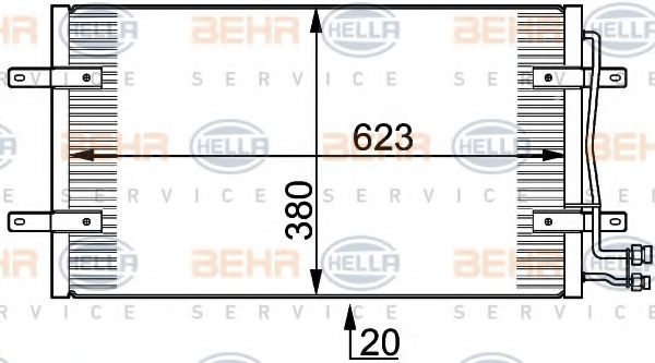 Конденсатор, кондиционер BEHR HELLA SERVICE 8FC 351 300-201