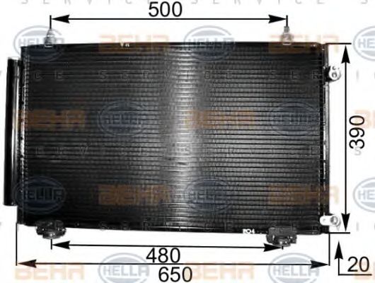 Конденсатор, кондиционер BEHR HELLA SERVICE 8FC 351 300-541