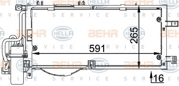 Конденсатор, кондиционер BEHR HELLA SERVICE 8FC 351 300-611