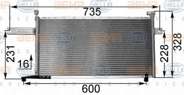 Конденсатор, кондиционер BEHR HELLA SERVICE 8FC 351 300-731