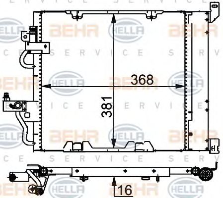 Конденсатор, кондиционер BEHR HELLA SERVICE 8FC 351 301-751