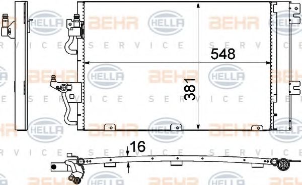 Конденсатор, кондиционер BEHR HELLA SERVICE 8FC 351 301-761