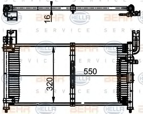 Конденсатор, кондиционер BEHR HELLA SERVICE 8FC 351 302-061