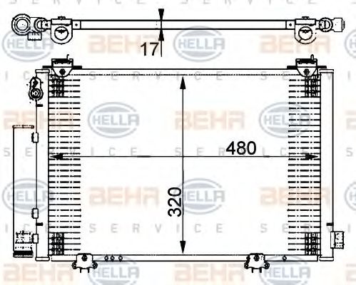 Конденсатор, кондиционер BEHR HELLA SERVICE 8FC 351 302-201