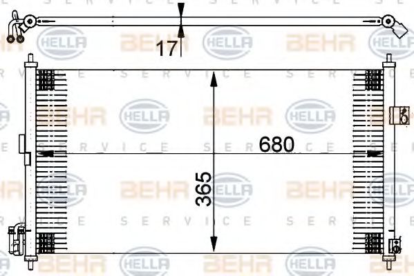 Конденсатор, кондиционер BEHR HELLA SERVICE 8FC 351 302-251