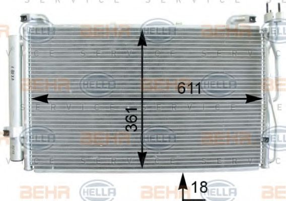Конденсатор, кондиционер BEHR HELLA SERVICE 8FC 351 302-271