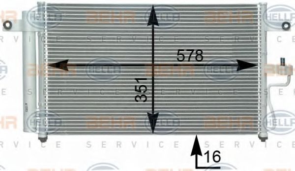 Конденсатор, кондиционер BEHR HELLA SERVICE 8FC 351 302-311