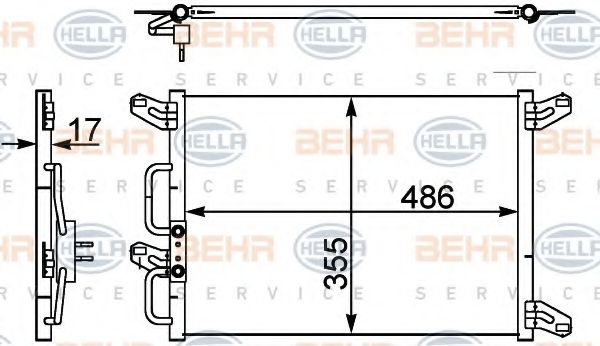 Конденсатор, кондиционер BEHR HELLA SERVICE 8FC 351 302-411