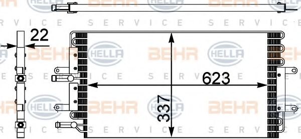 Конденсатор, кондиционер BEHR HELLA SERVICE 8FC 351 302-421