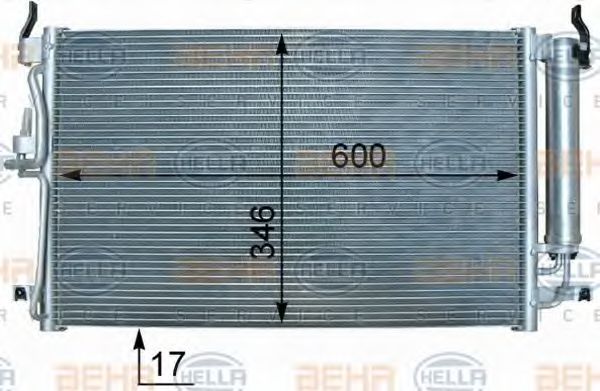 Конденсатор, кондиционер BEHR HELLA SERVICE 8FC 351 302-681