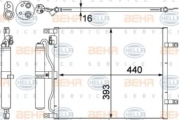 Конденсатор, кондиционер BEHR HELLA SERVICE 8FC 351 303-251