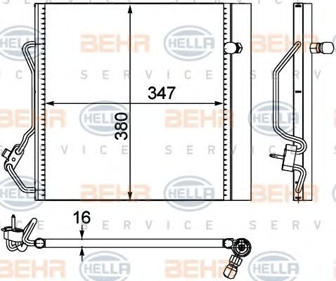 Конденсатор, кондиционер BEHR HELLA SERVICE 8FC 351 303-421