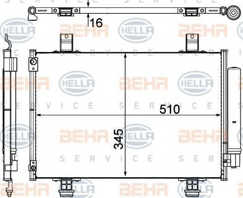 Конденсатор, кондиционер BEHR HELLA SERVICE 8FC 351 303-491