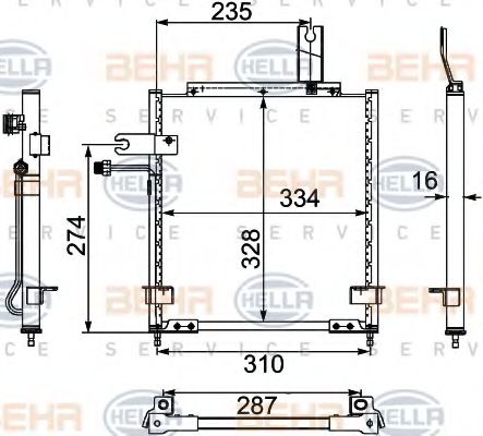 Конденсатор, кондиционер BEHR HELLA SERVICE 8FC 351 303-731