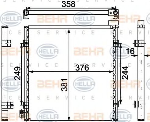 Конденсатор, кондиционер BEHR HELLA SERVICE 8FC 351 303-751