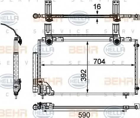 Конденсатор, кондиционер BEHR HELLA SERVICE 8FC 351 303-761