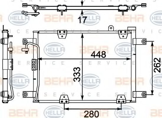 Конденсатор, кондиционер BEHR HELLA SERVICE 8FC 351 303-781