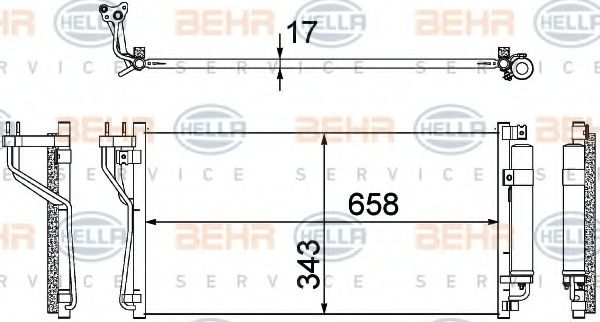 Конденсатор, кондиционер BEHR HELLA SERVICE 8FC 351 304-731