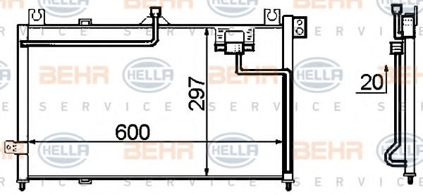 Конденсатор, кондиционер BEHR HELLA SERVICE 8FC 351 306-121