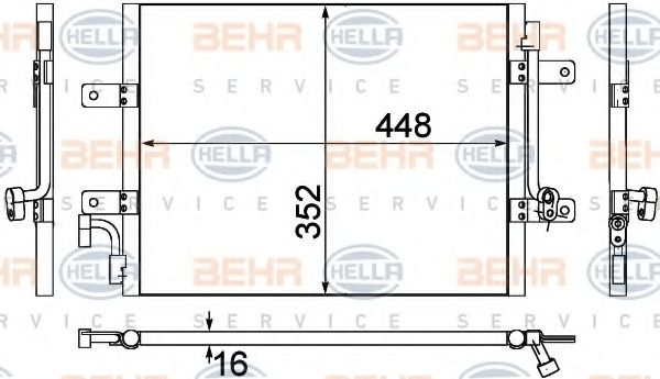 Конденсатор, кондиционер BEHR HELLA SERVICE 8FC 351 309-301