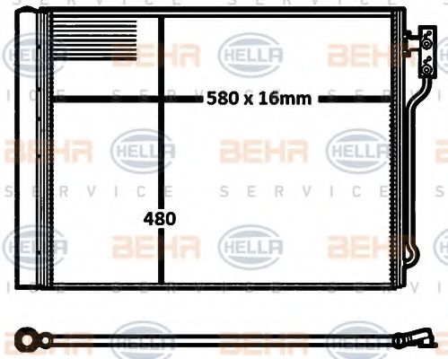 Конденсатор, кондиционер BEHR HELLA SERVICE 8FC 351 316-611