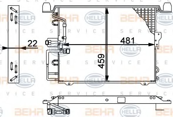 Конденсатор, кондиционер BEHR HELLA SERVICE 8FC 351 317-331