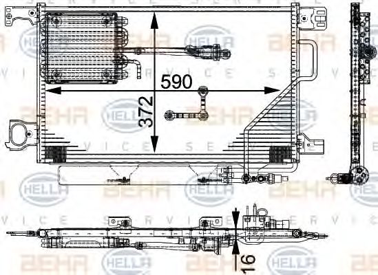 Конденсатор, кондиционер BEHR HELLA SERVICE 8FC 351 317-491