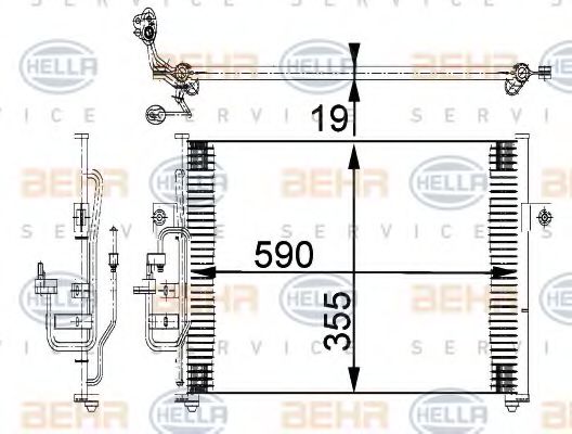 Конденсатор, кондиционер BEHR HELLA SERVICE 8FC 351 318-021