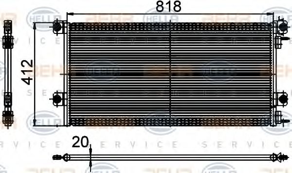Конденсатор, кондиционер BEHR HELLA SERVICE 8FC 351 318-511