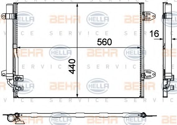 Конденсатор, кондиционер BEHR HELLA SERVICE 8FC 351 319-421