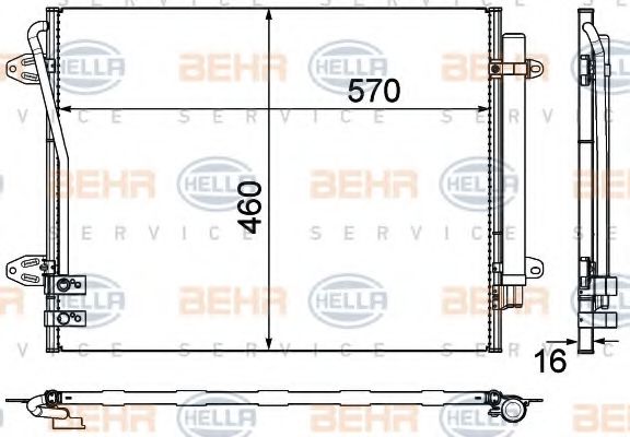 Конденсатор, кондиционер BEHR HELLA SERVICE 8FC 351 319-431