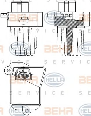 Регулятор, вентилятор салона BEHR HELLA SERVICE 5HL 351 321-331