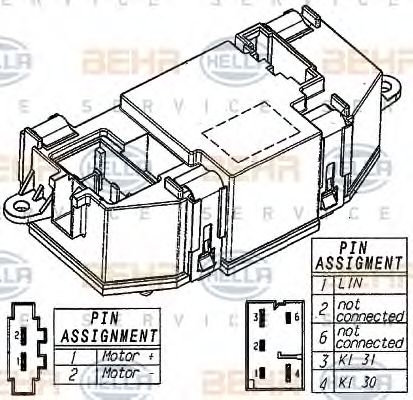 Регулятор, вентилятор салона BEHR HELLA SERVICE 5HL 351 321-521