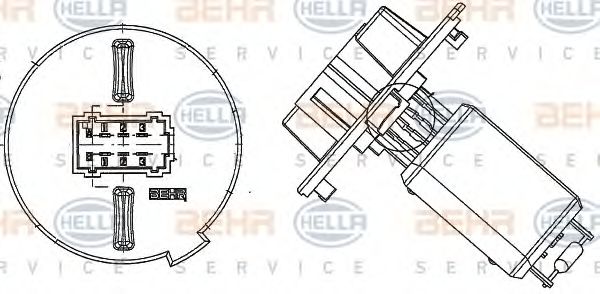 Сопротивление, вентилятор салона BEHR HELLA SERVICE 9ML 351 321-551