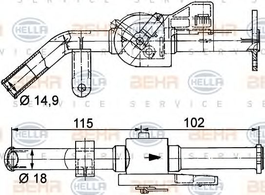 Регулирующий клапан охлаждающей жидкости BEHR HELLA SERVICE 9006868