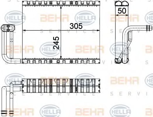 Испаритель, кондиционер BEHR HELLA SERVICE 8FV 351 330-661