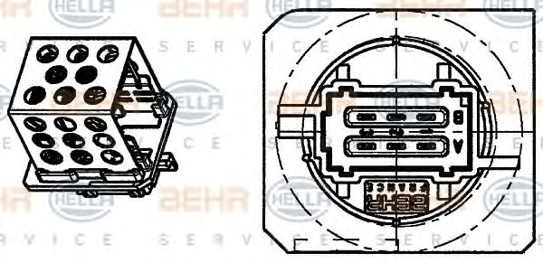 Сопротивление, вентилятор салона BEHR HELLA SERVICE 9ML 351 332-271