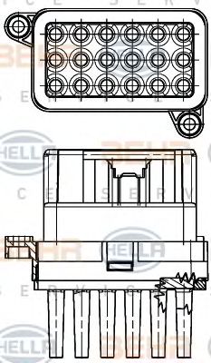 Регулятор, вентилятор салона BEHR HELLA SERVICE 5HL 351 332-341