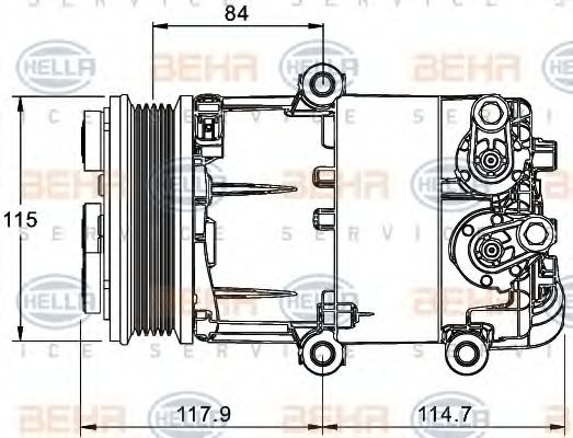 Компрессор, кондиционер BEHR HELLA SERVICE 8FK 351 334-071