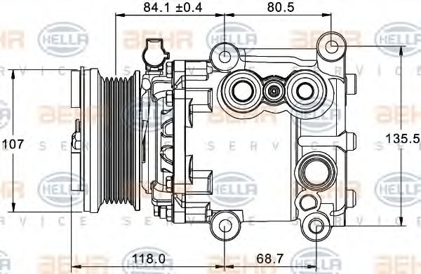 Компрессор, кондиционер BEHR HELLA SERVICE 8FK 351 334-091