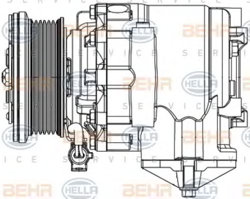 Компрессор, кондиционер BEHR HELLA SERVICE 8FK351334331