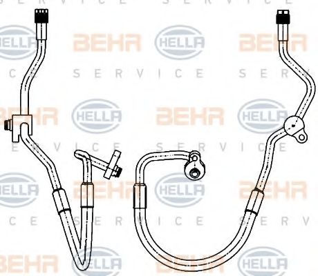 Трубопровод высокого давления, кондиционер BEHR HELLA SERVICE 9GS 351 338-591